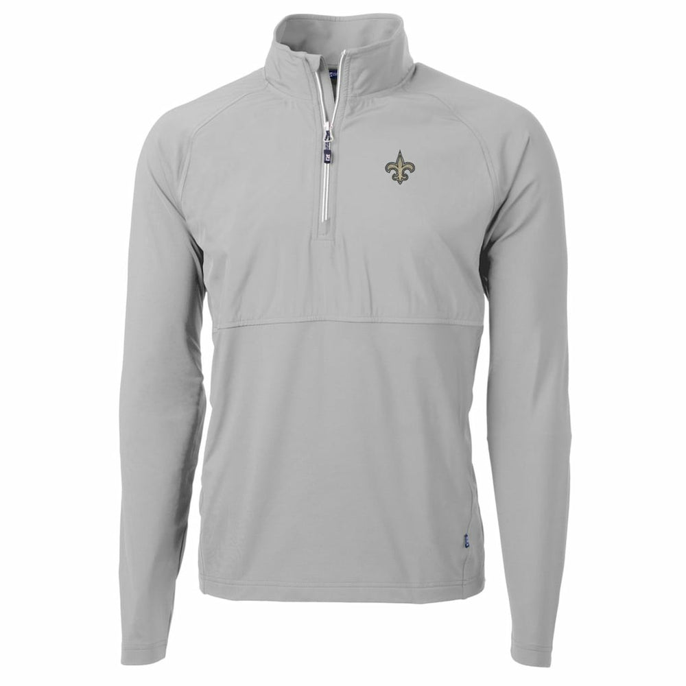 New Orleans Saints Cutter & Buck Adapt Eco Knit Hybrid Recycled Quarter-Zip Raglan Jacket - Gray sale
