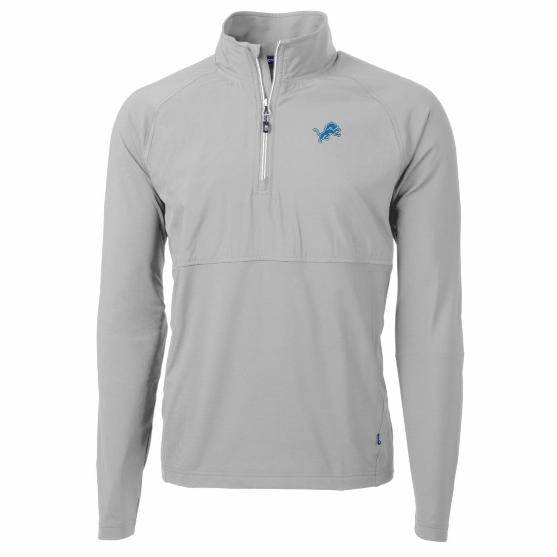 Detroit Lions Cutter & Buck Adapt Eco Knit Hybrid Recycled Quarter-Zip Raglan Jacket - Gray on sale