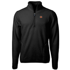 Cincinnati Bengals Cutter & Buck Cascade Eco Sherpa Fleece Quarter-Zip Pullover Jacket - Black on sale