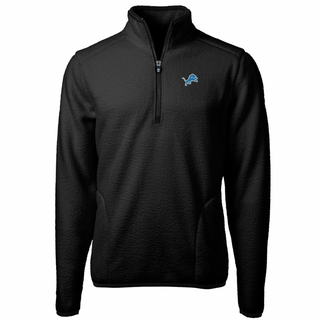 Detroit Lions Cutter & Buck Cascade Eco Sherpa Fleece Quarter-Zip Pullover Jacket - Black online