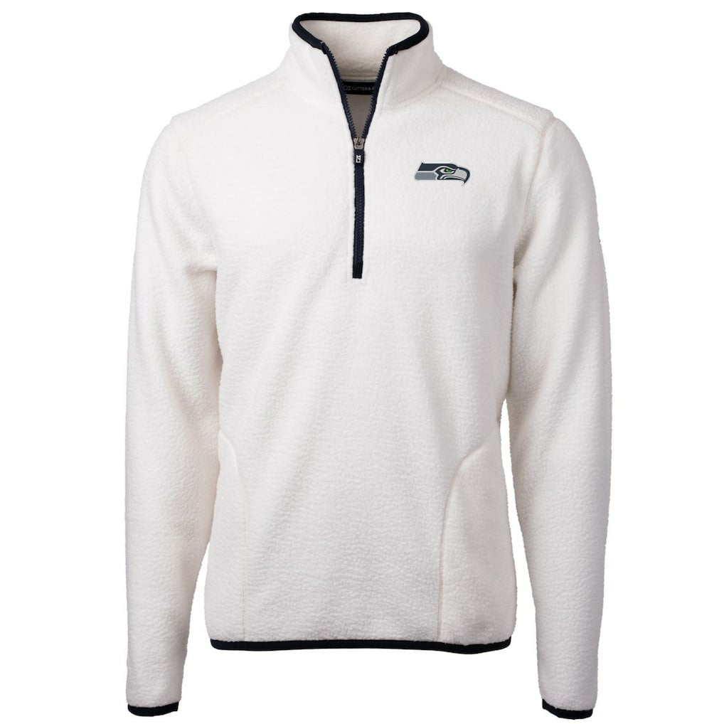 Seattle Seahawks Cutter & Buck Cascade Eco Sherpa Fleece Quarter-Zip Pullover Jacket - White sale