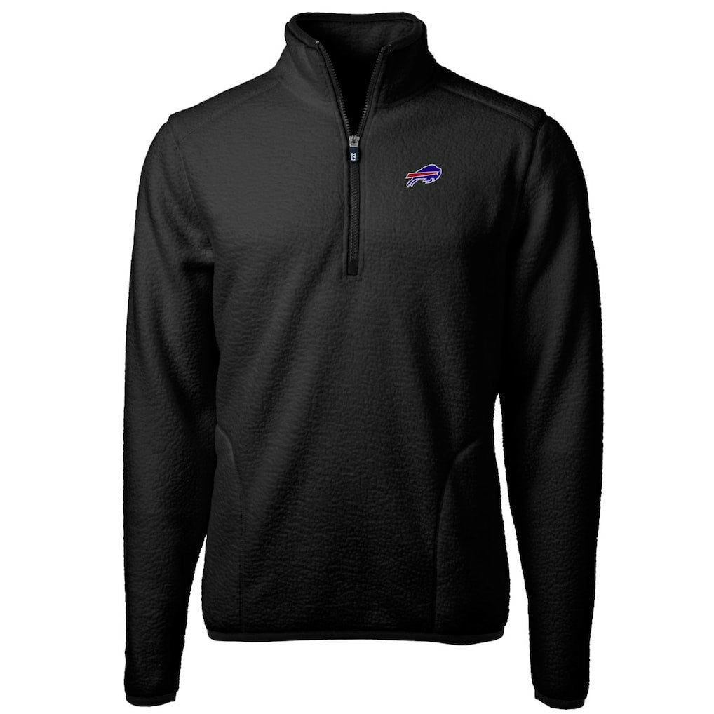 Buffalo Bills Cutter & Buck Big & Tall Cascade Eco Sherpa Fleece Quarter-Zip Pullover Jacket - Black for sale