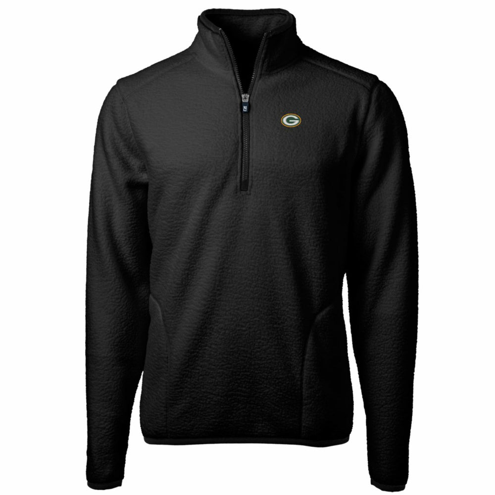Green Bay Packers Cutter & Buck Big & Tall Cascade Eco Sherpa Fleece Quarter-Zip Pullover Jacket - Black discount