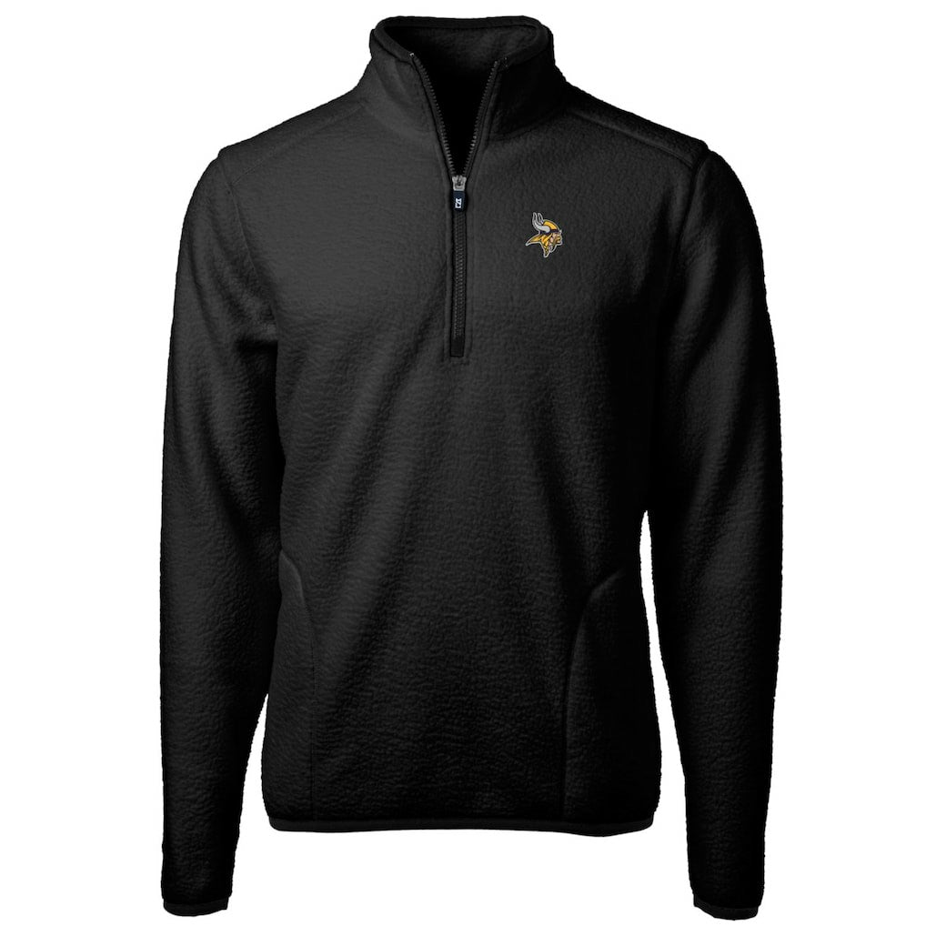 Minnesota Vikings Cutter & Buck Big & Tall Cascade Eco Sherpa Fleece Quarter-Zip Pullover Jacket - Black online