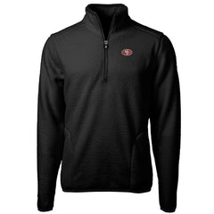 San Francisco 49ers Cutter & Buck Big & Tall Cascade Eco Sherpa Fleece Quarter-Zip Pullover Jacket - Black for sale