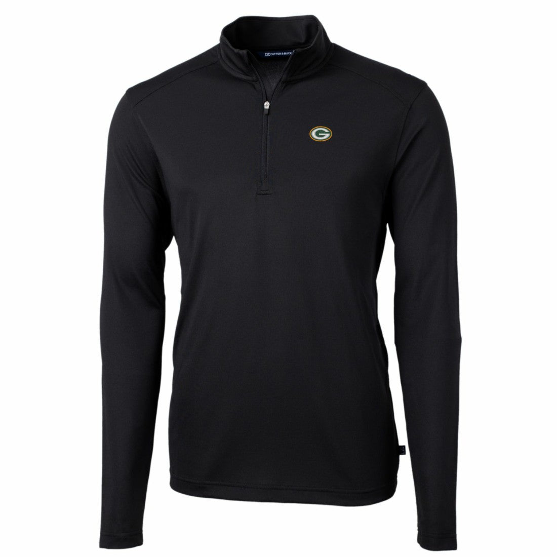 Green Bay Packers Cutter & Buck Big & Tall Virtue Eco Pique Quarter-Zip Pullover Jacket - Black online
