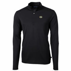 Green Bay Packers Cutter & Buck Big & Tall Virtue Eco Pique Quarter-Zip Pullover Jacket - Black online