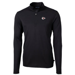 Kansas City Chiefs Cutter & Buck Big & Tall Virtue Eco Pique Quarter-Zip Pullover Jacket - Black outlet