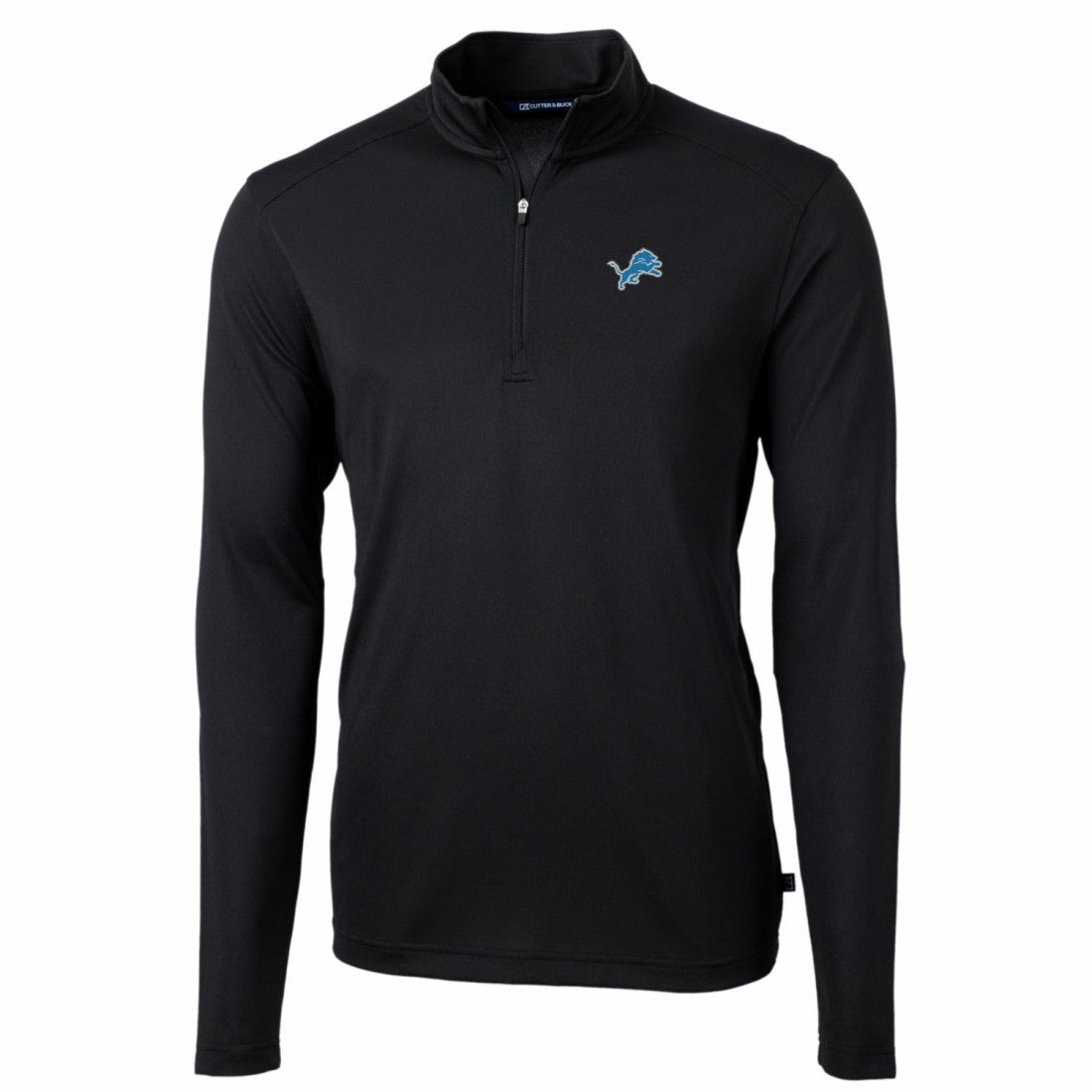 Detroit Lions Cutter & Buck Big & Tall Virtue Eco Pique Quarter-Zip Pullover Jacket - Black outlet