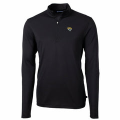 Jacksonville Jaguars Cutter & Buck Big & Tall Virtue Eco Pique Quarter-Zip Pullover Jacket - Black outlet