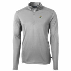 Green Bay Packers Cutter & Buck Big & Tall Virtue Eco Pique Quarter-Zip Pullover Jacket - Gray on sale