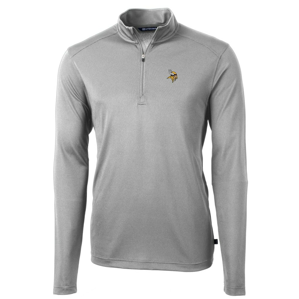 Minnesota Vikings Cutter & Buck Big & Tall Virtue Eco Pique Quarter-Zip Pullover Jacket - Gray on sale