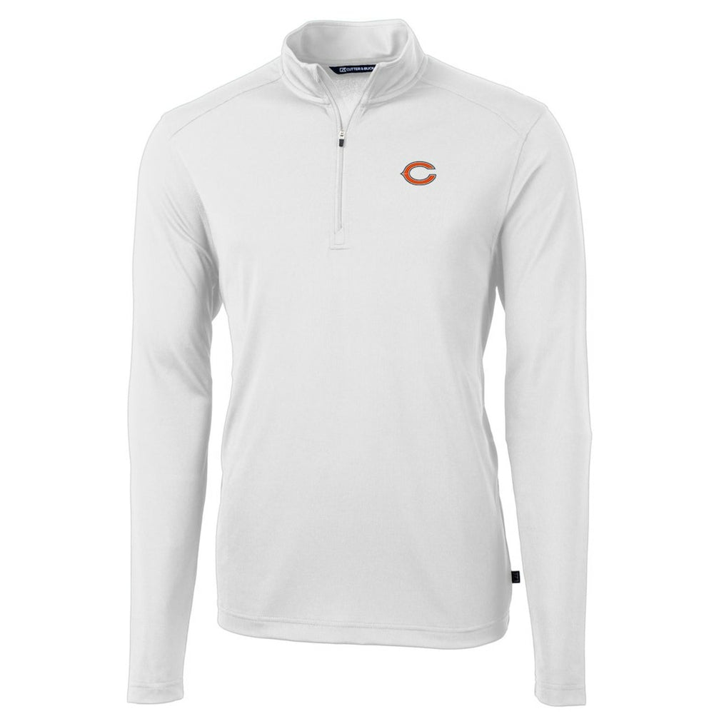 Chicago Bears Cutter & Buck Big & Tall Virtue Eco Pique Quarter-Zip Pullover Jacket - White for sale