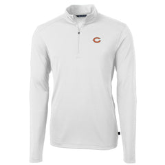 Chicago Bears Cutter & Buck Big & Tall Virtue Eco Pique Quarter-Zip Pullover Jacket - White for sale