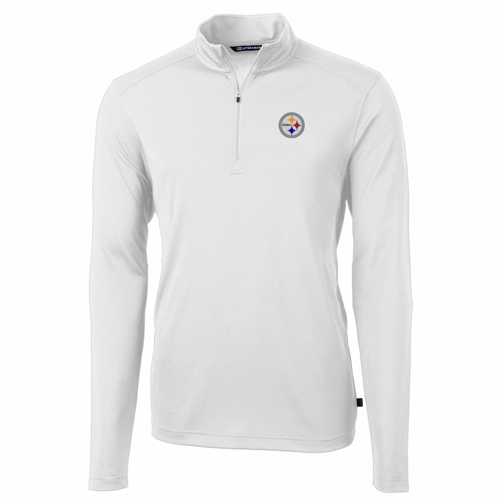 Pittsburgh Steelers Cutter & Buck Big & Tall Virtue Eco Pique Quarter-Zip Pullover Jacket - White online