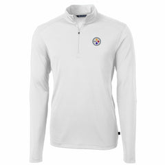 Pittsburgh Steelers Cutter & Buck Big & Tall Virtue Eco Pique Quarter-Zip Pullover Jacket - White online