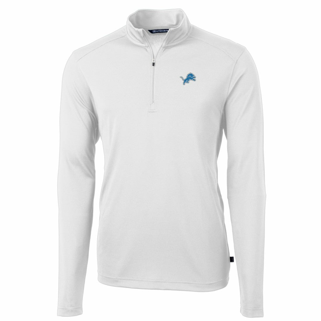 Detroit Lions Cutter & Buck Big & Tall Virtue Eco Pique Quarter-Zip Pullover Jacket - White cheap