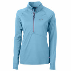 Los Angeles Chargers Cutter & Buck Women's Adapt Eco Knit Stretch Recycled Half-Zip Pullover Top - Powder Blue on sale
