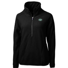 New York Jets Cutter & Buck Women's Cascade Eco Sherpa Fleece Half-Zip Pullover Jacket - Black discount