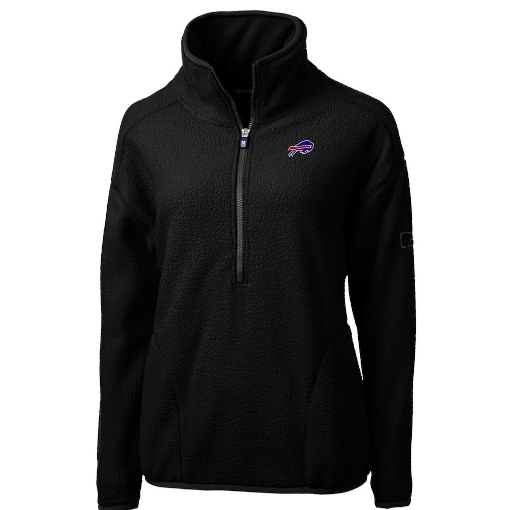 Buffalo Bills Cutter & Buck Women's Cascade Eco Sherpa Fleece Half-Zip Pullover Jacket - Black for sale
