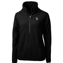 Minnesota Vikings Cutter & Buck Women's Cascade Eco Sherpa Fleece Half-Zip Pullover Jacket - Black for sale