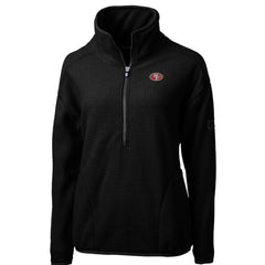 San Francisco 49ers Cutter & Buck Women's Cascade Eco Sherpa Fleece Half-Zip Pullover Jacket - Black online