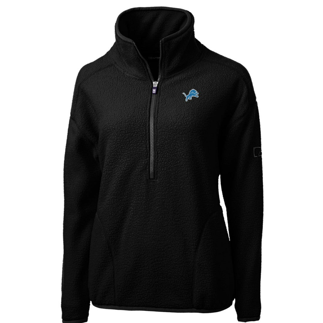 Detroit Lions Cutter & Buck Women's Cascade Eco Sherpa Fleece Half-Zip Pullover Jacket - Black online