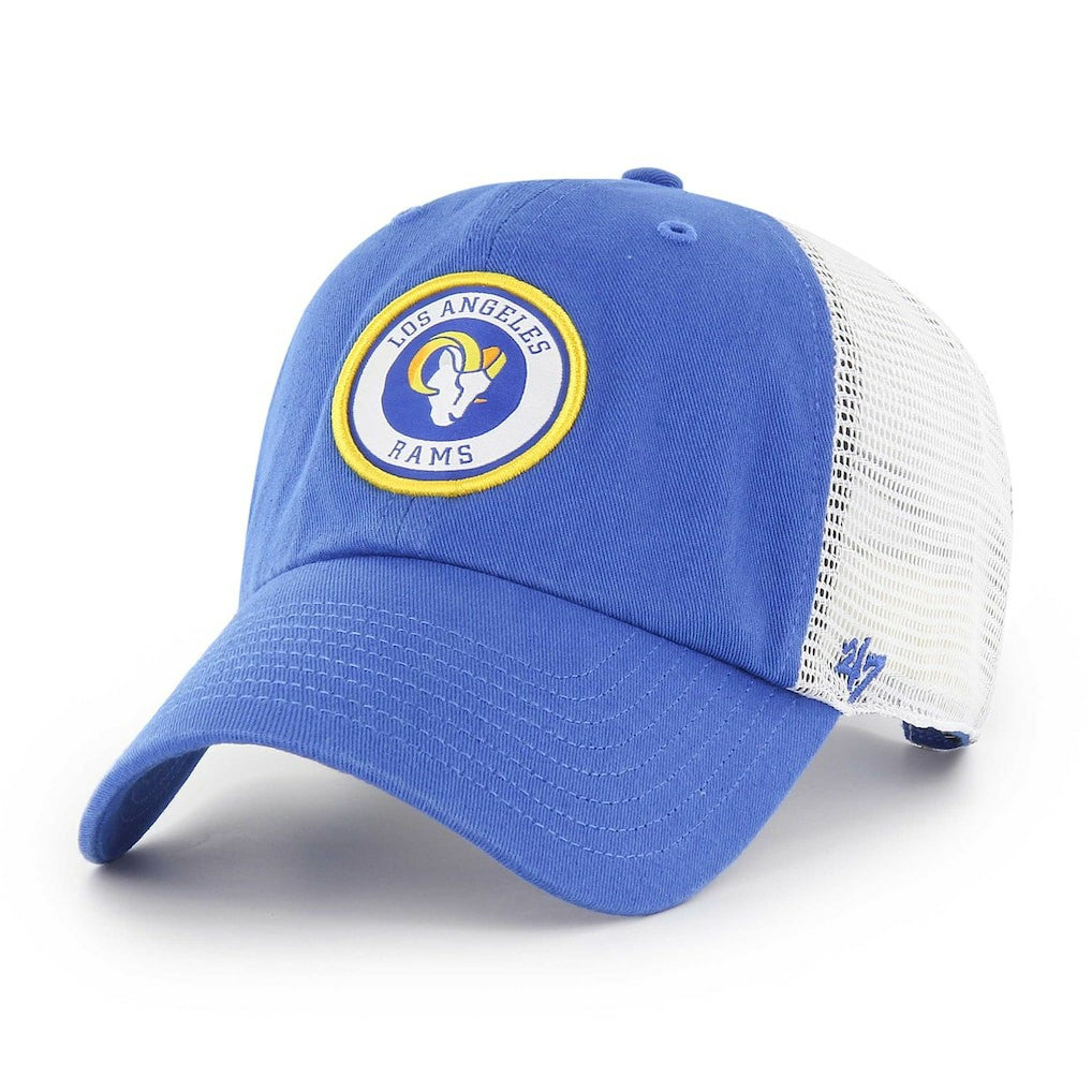 Los Angeles Rams '47 Highline Clean Up Trucker Snapback Hat - Royal/White discount