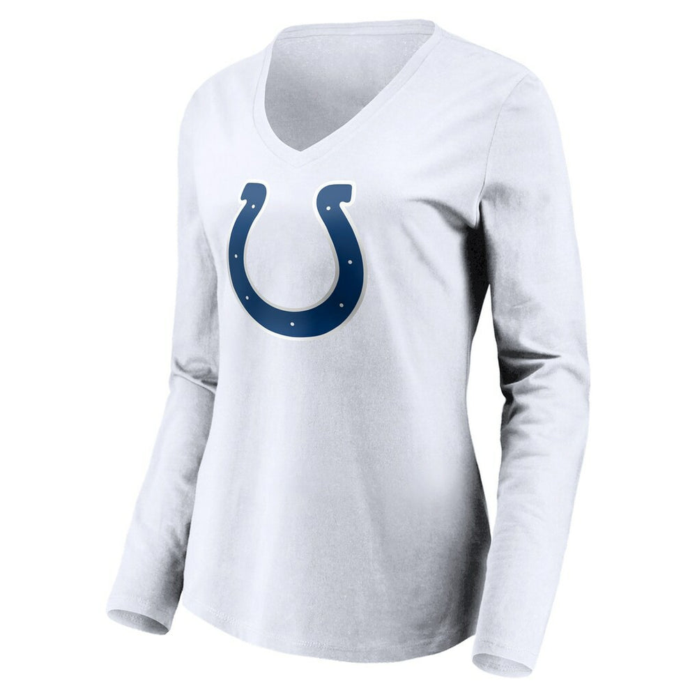 Indianapolis Colts Women's Team Authentic Logo Personalized Name & Number V-Neck Long Sleeve T-Shirt - White cheap
