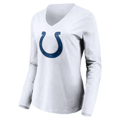 Indianapolis Colts Women's Team Authentic Logo Personalized Name & Number V-Neck Long Sleeve T-Shirt - White cheap