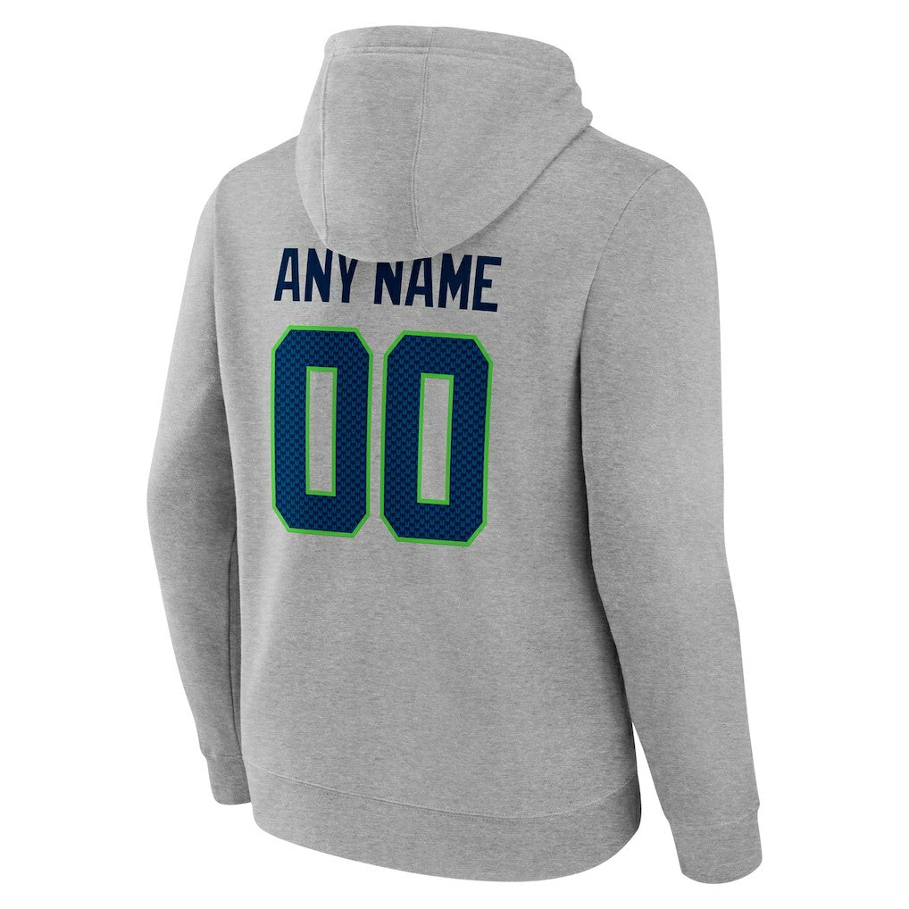 Seattle Seahawks Team Authentic Custom Pullover Hoodie - Heathered Gray discount