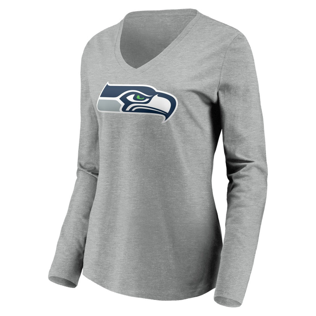 Seattle Seahawks Women's Team Authentic Custom Long Sleeve V-Neck T-Shirt - Gray discount