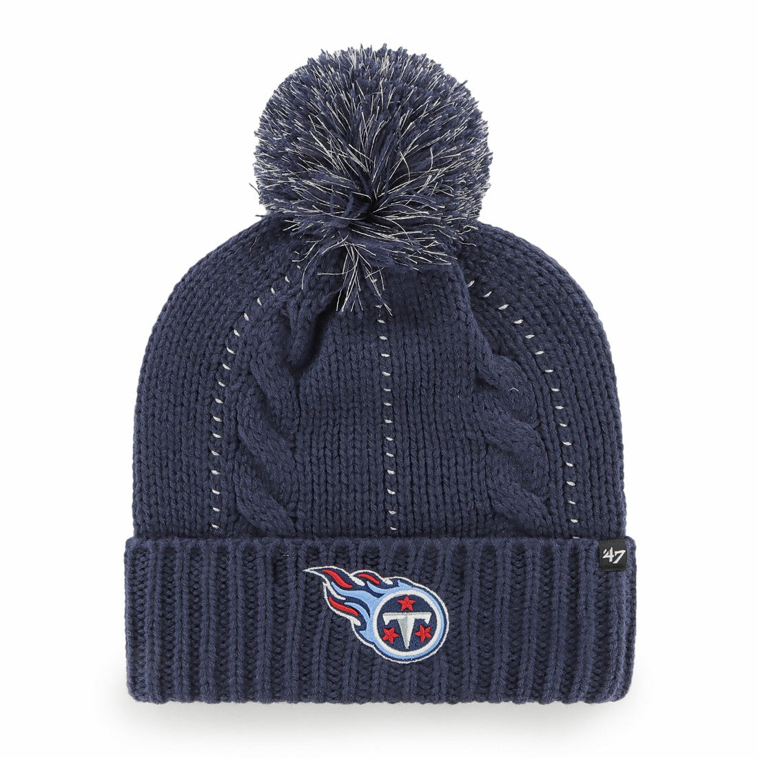 Tennessee Titans '47 Women's Bauble Cuffed Knit Hat with Pom - Navy outlet
