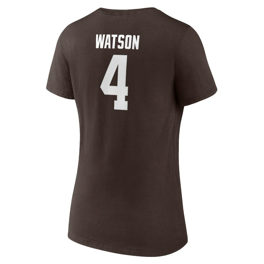 Deshaun Watson Cleveland Browns Women's Player Icon Name & Number V-Neck T-Shirt - Brown cheap