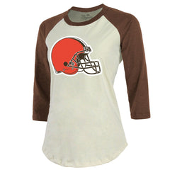 Deshaun Watson Cleveland Browns Majestic Threads Women's Player Name & Number Tri-Blend Three-Quarter Sleeve T-Shirt - Cream online