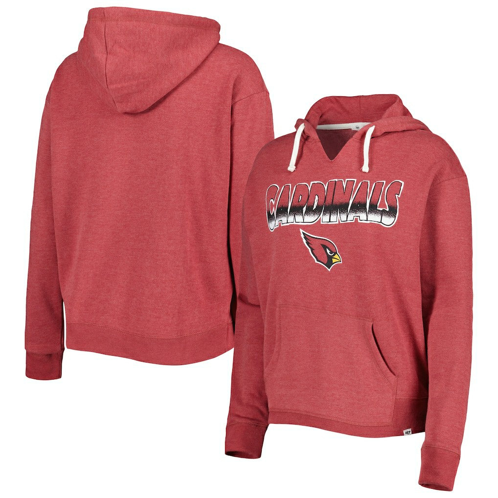 Arizona Cardinals '47 Women's Color Rise Kennedy Notch Neck Pullover Hoodie - Cardinal sale