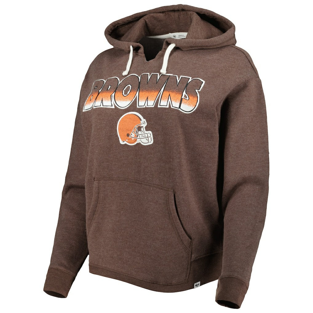 Cleveland Browns '47 Women's Color Rise Kennedy Pullover Hoodie - Brown discount