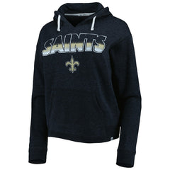 New Orleans Saints '47 Women's Color Rise Kennedy Notch Neck Pullover Hoodie - Black discount