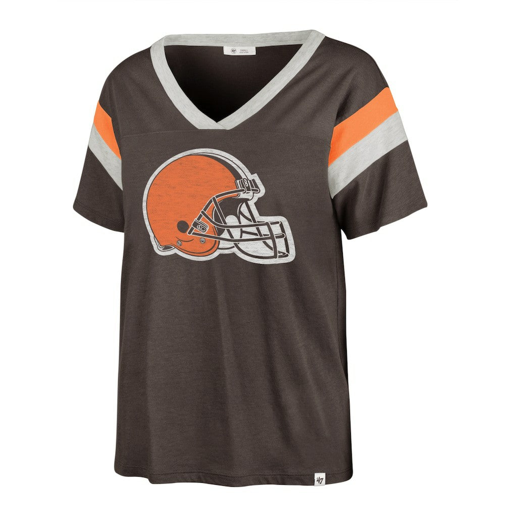 Cleveland Browns '47 Women's Phoenix V-Neck T-Shirt - Brown outlet