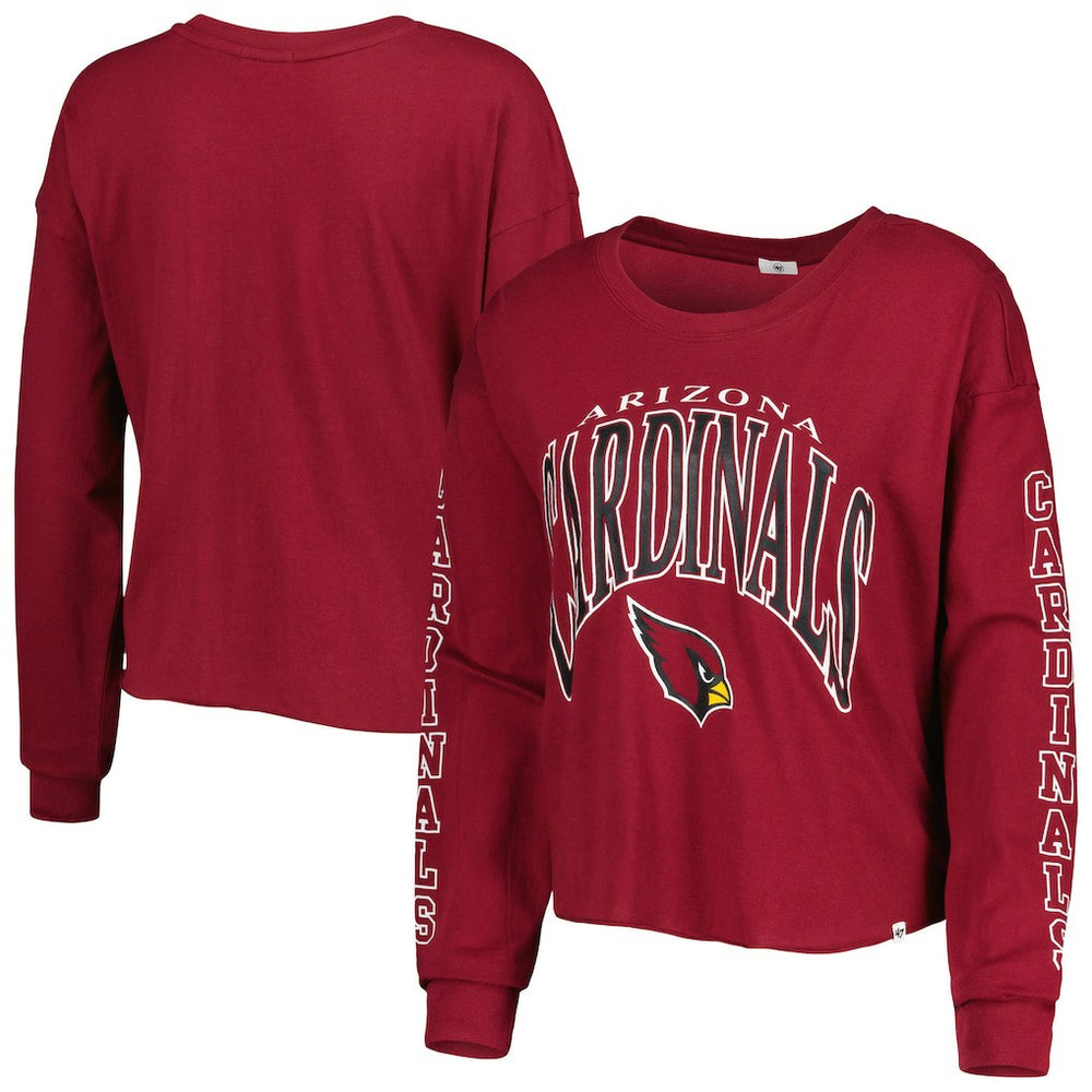 Arizona Cardinals '47 Women's Skyler Parkway Cropped Long Sleeve T-Shirt - Cardinal discount