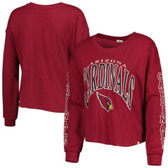 Arizona Cardinals '47 Women's Skyler Parkway Cropped Long Sleeve T-Shirt - Cardinal discount