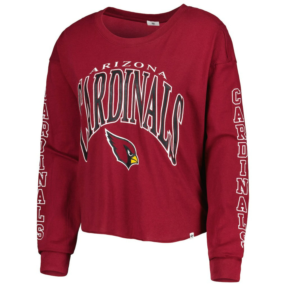 Arizona Cardinals '47 Women's Skyler Parkway Cropped Long Sleeve T-Shirt - Cardinal discount