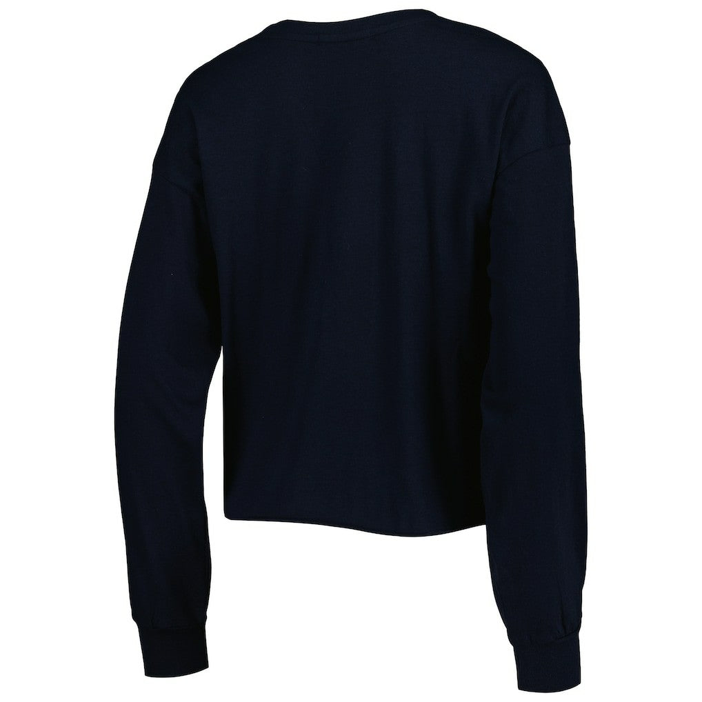 New Orleans Saints '47 Women's Skyler Parkway Cropped Long Sleeve T-Shirt - Black outlet
