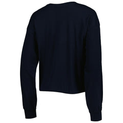 New Orleans Saints '47 Women's Skyler Parkway Cropped Long Sleeve T-Shirt - Black outlet