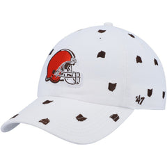 Cleveland Browns '47 Women's Confetti Clean Up Logo Adjustable Hat - White discount