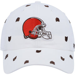 Cleveland Browns '47 Women's Confetti Clean Up Logo Adjustable Hat - White discount