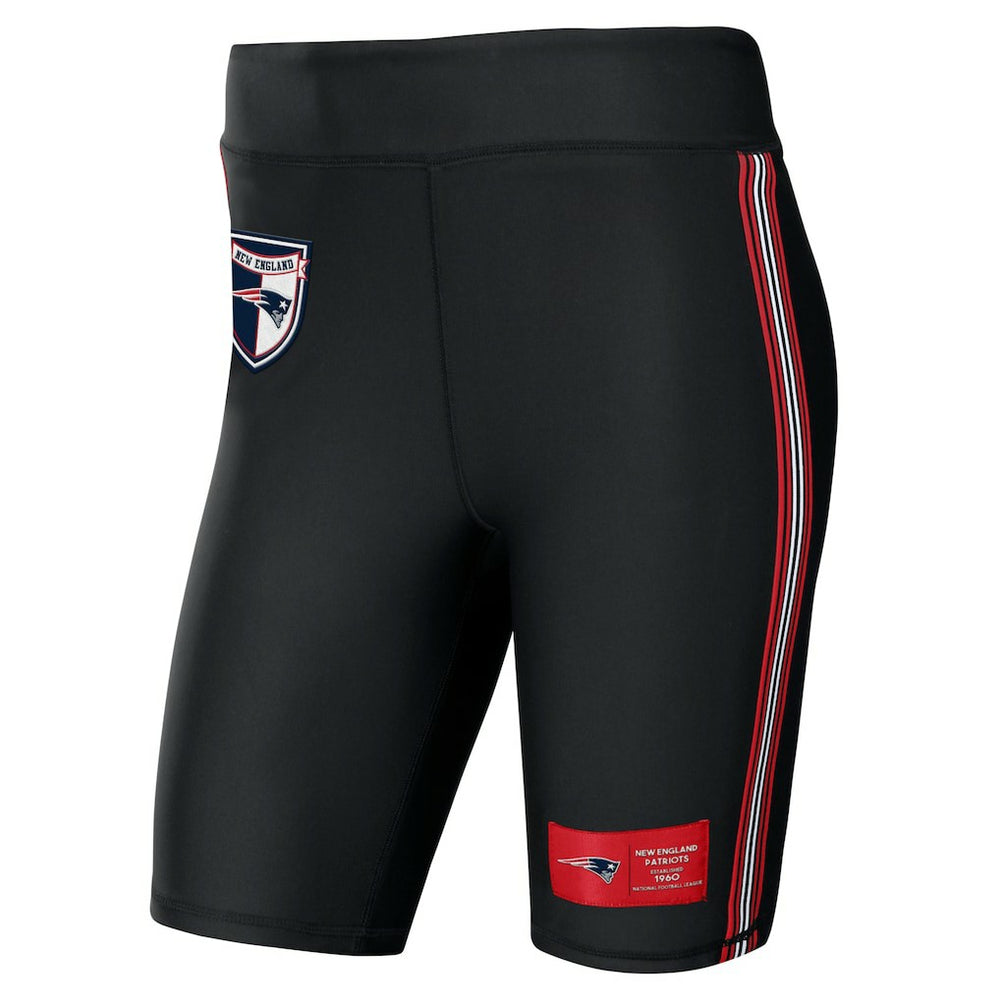 New England Patriots WEAR by Erin Andrews Women's Biker Shorts - Black cheap