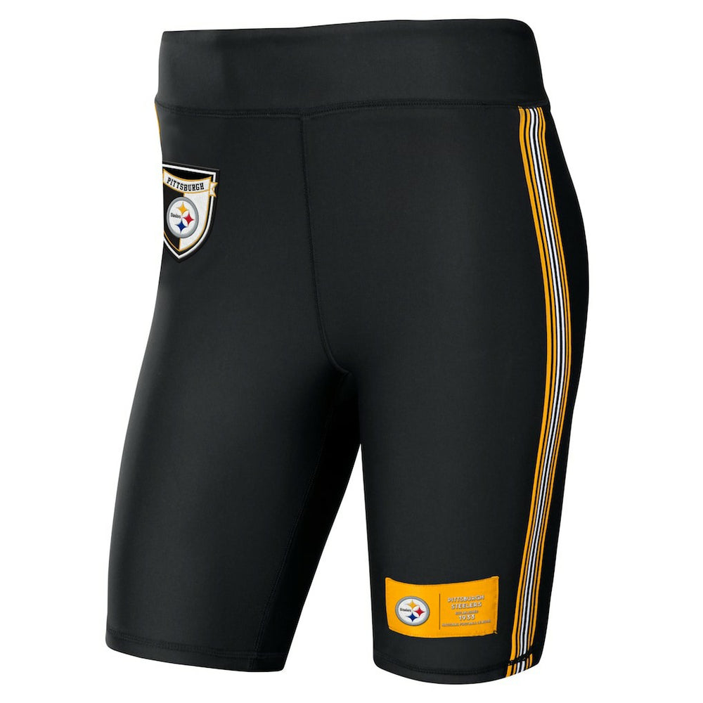 Pittsburgh Steelers WEAR by Erin Andrews Women's Biker Shorts - Black on sale
