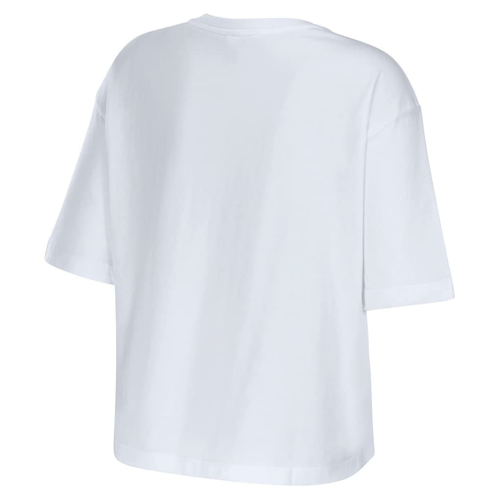Cleveland Browns WEAR by Erin Andrews Women's Boxy Floral Cropped T-Shirt - White sale