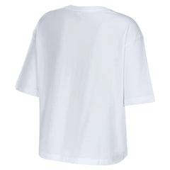 Cleveland Browns WEAR by Erin Andrews Women's Boxy Floral Cropped T-Shirt - White sale